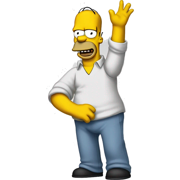 Homer Simpson waving emoji