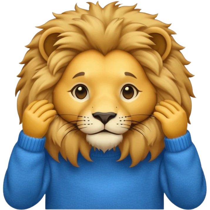 lion wearing  jumper emoji