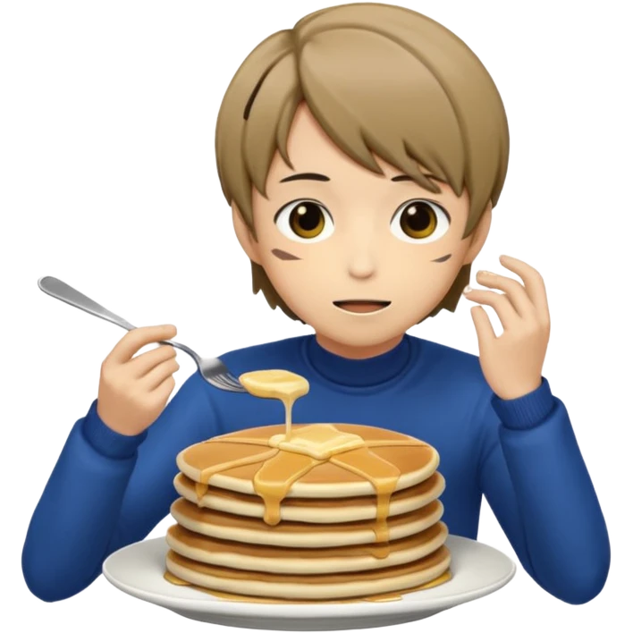 akechi from persona eating pancakes emoji
