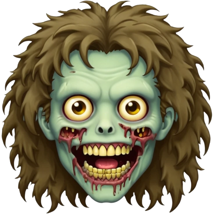 zombie with Brunette fluffy hair and grillz emoji