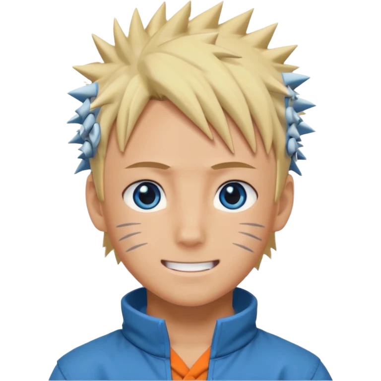 Naruto Anime style happy boy head emoji