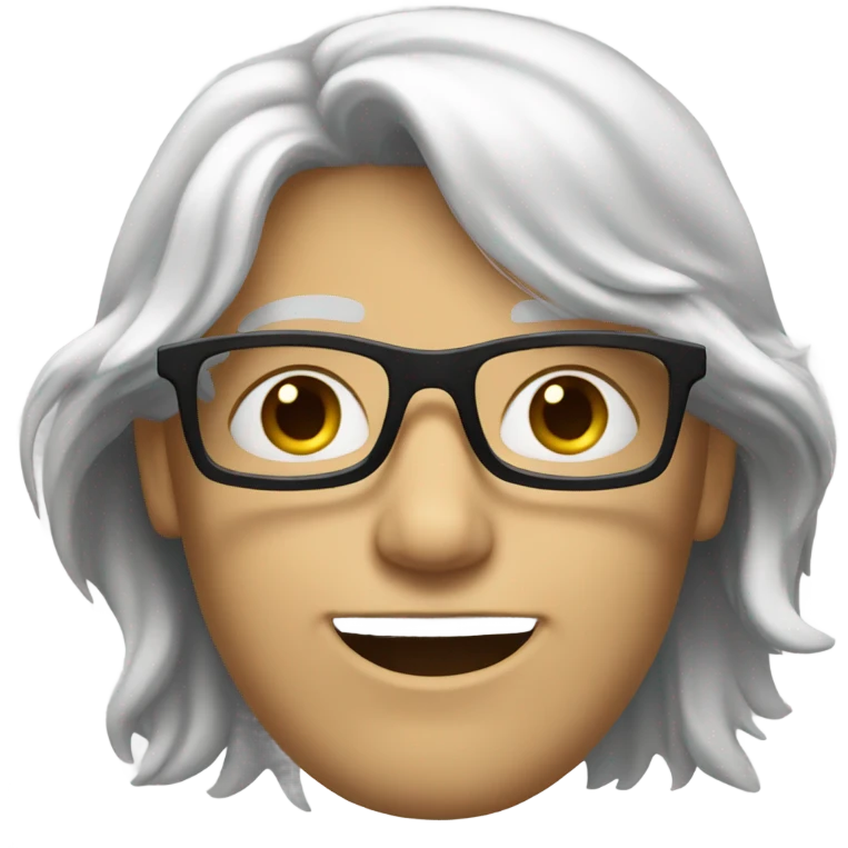 Long haired white boy with glasses emoji