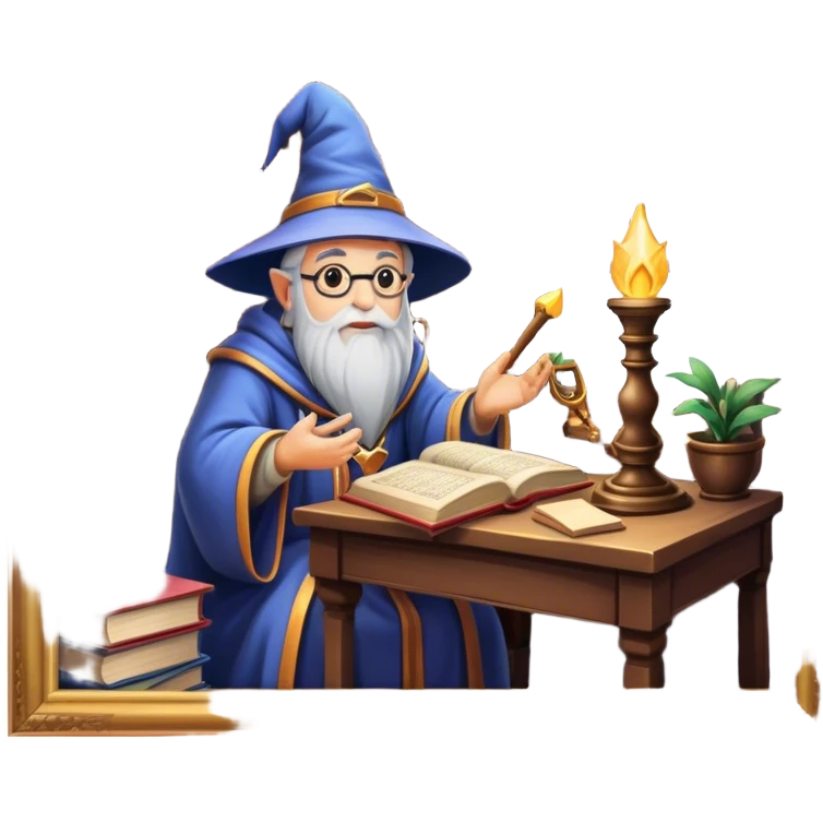 Cozy eclectic wizard’s study emoji