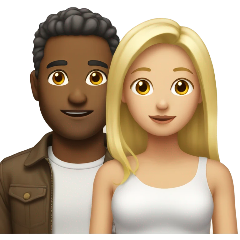 Brown men with blonde girl  emoji