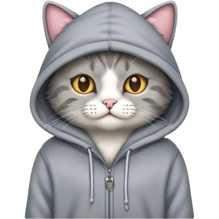 Cat wearing a hoodie emoji