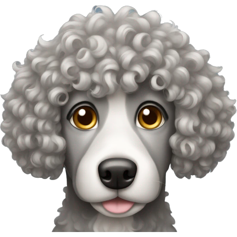 Gray curly haired dog emoji