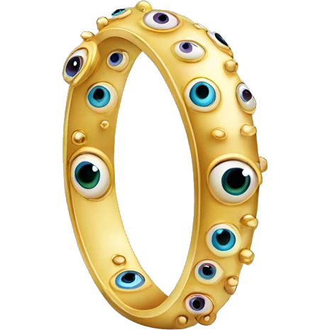 very thin gold bangle ring studded with eyeballs emoji