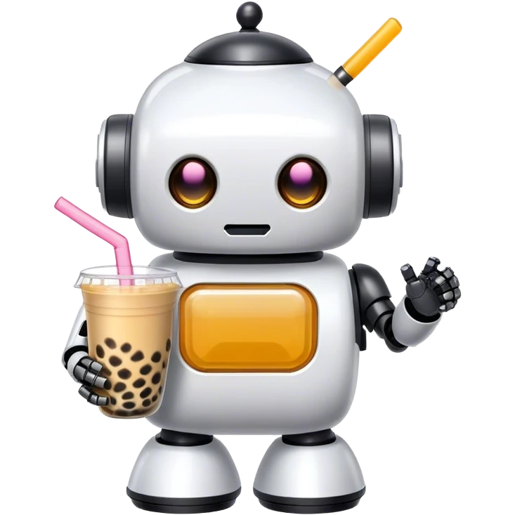 Bubble tea robot emoji