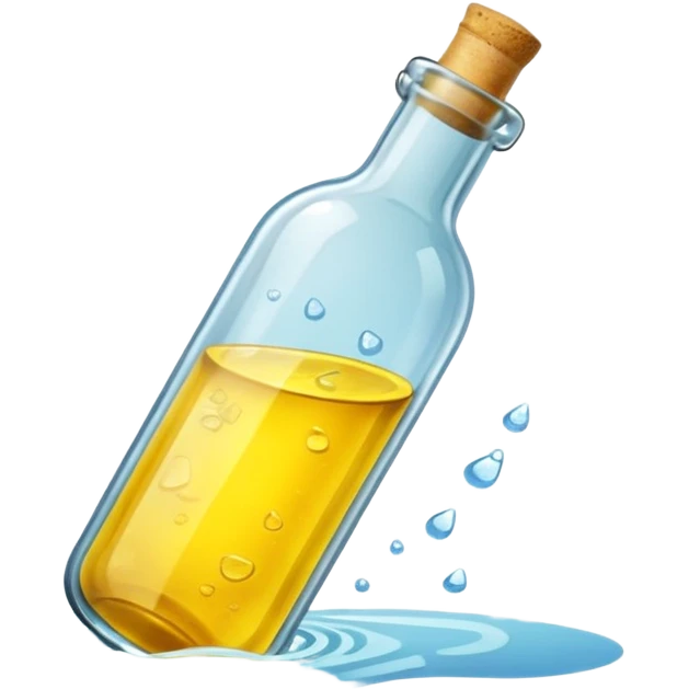 Message yellow letter in Bottle emoji