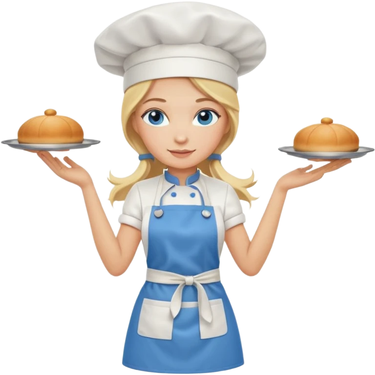 Full body 
Sexy Long Blonde hair blue eyed female chef emoji