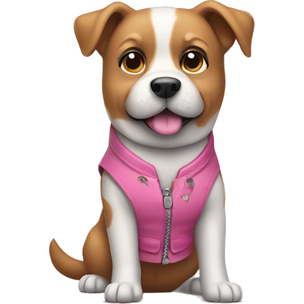 dog with a pink vest emoji