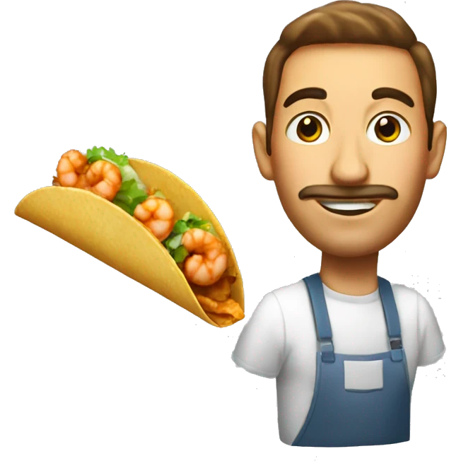 One deep fried, glazed, shrimp taco emoji