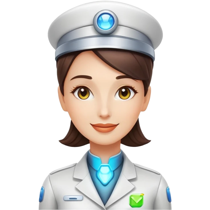 a female android concigere that is happy to help.  emoji