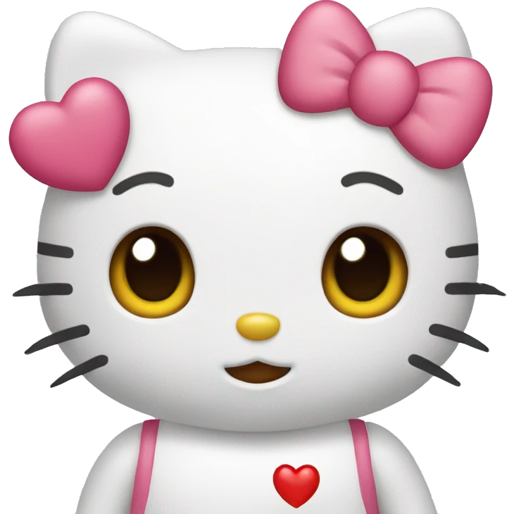 hello kitty with heart emoji