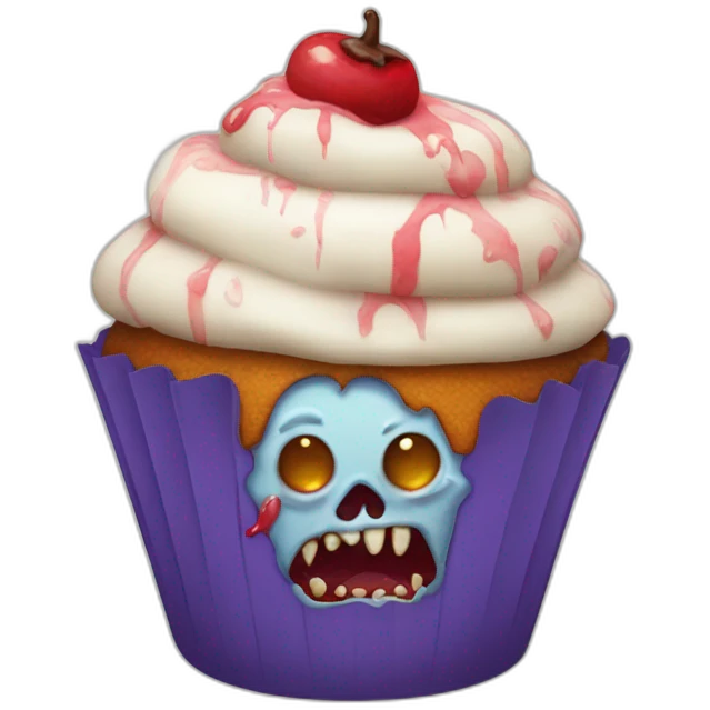 Un cupcake zombie  emoji