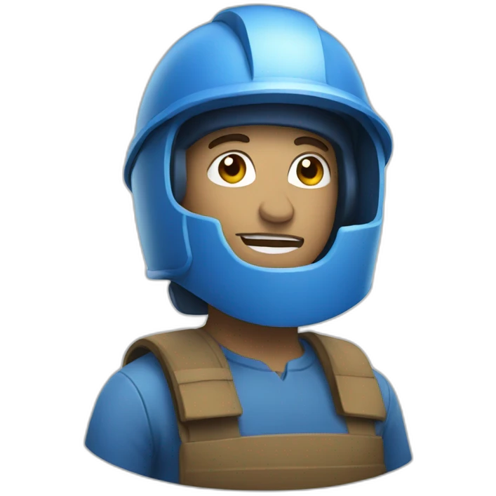 journalist in blue helmet emoji