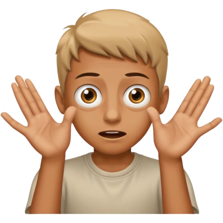 a boy he was using his hands, insane 67 emoji