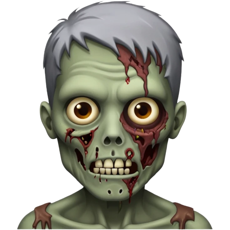 Zombie guy with black background emoji