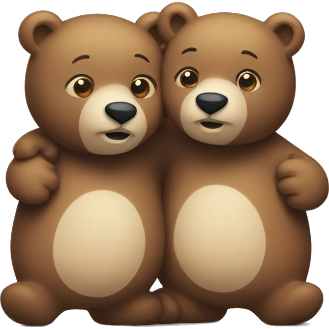 Two bears hugging each other  emoji