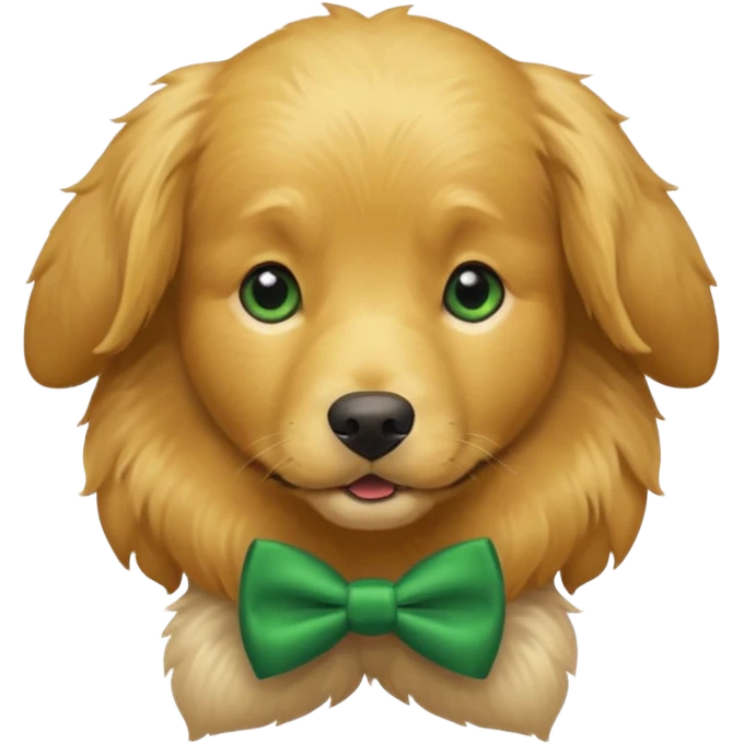 dog with a green bow tie emoji