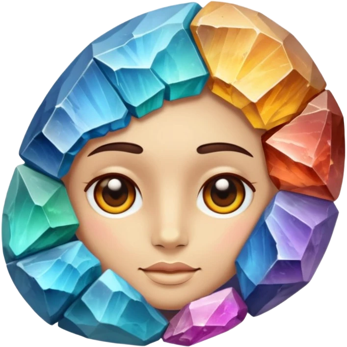 colorful minerals with face emoji