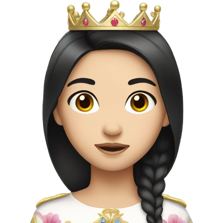 asian girl black haired with crown  emoji