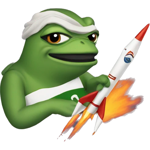 pepe with rocket  emoji