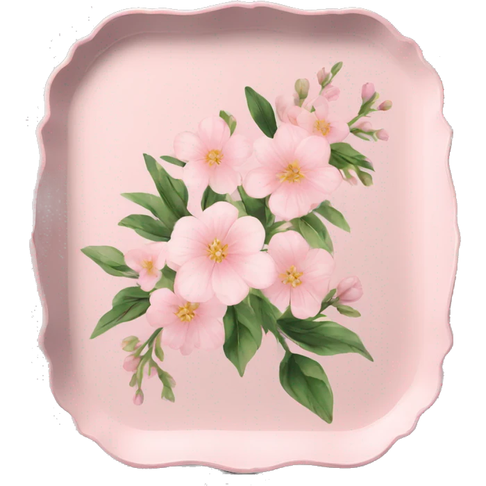 Light pink floral serving tray emoji