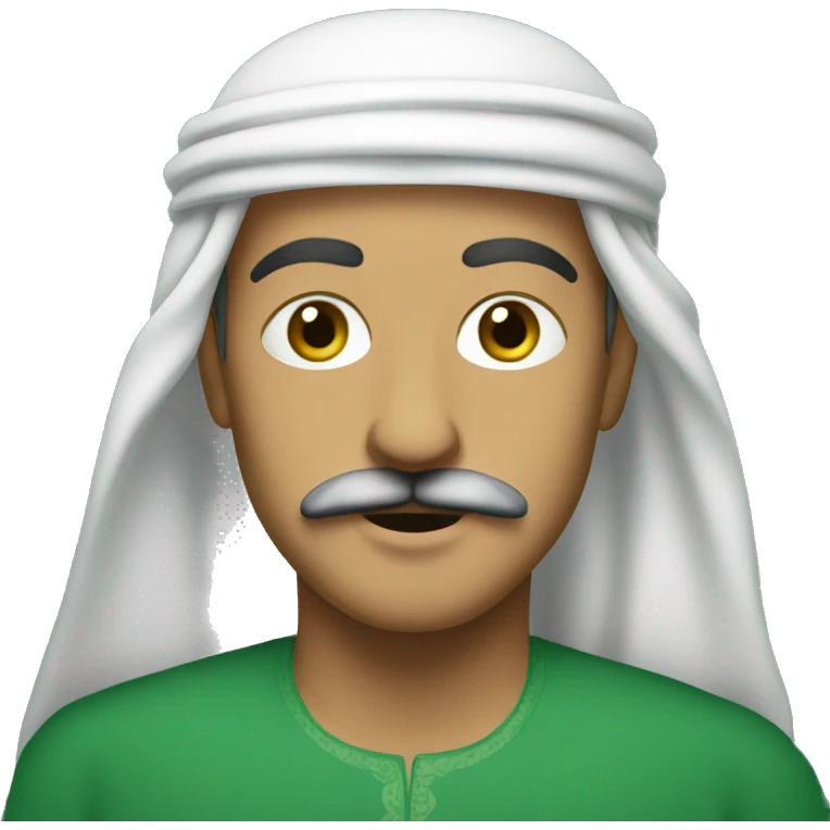 An Arab with a mustache and a green background  emoji