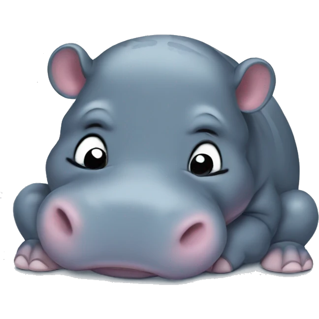 Baby hippo taking a nap emoji