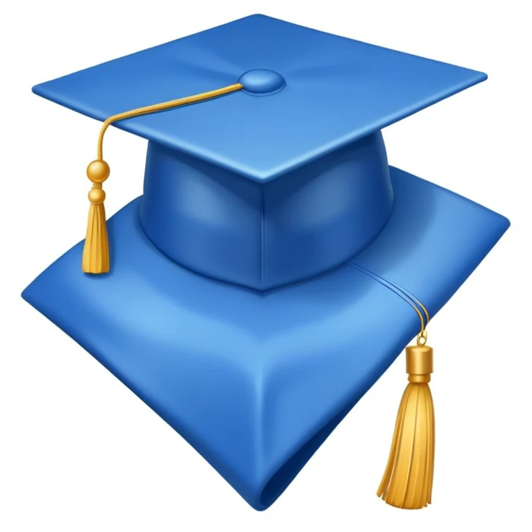 Blue graduation cap, simple emoji