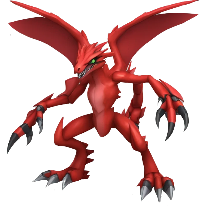  Cool Edgy Red Digimon-Fakemon-Guilmon-Velociraptor-Dragon-Mecha full body emoji