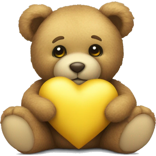 Teddy Bear with yellow heart  emoji