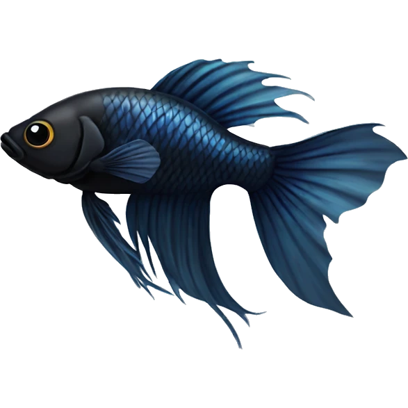 Black beta fish emoji