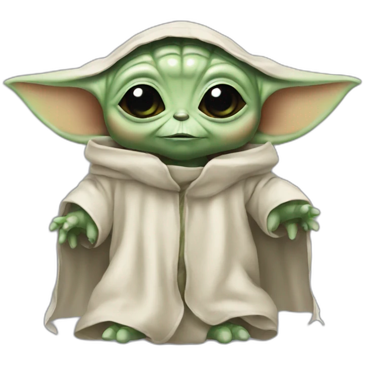 Baby yoda wearing a ghost costume emoji