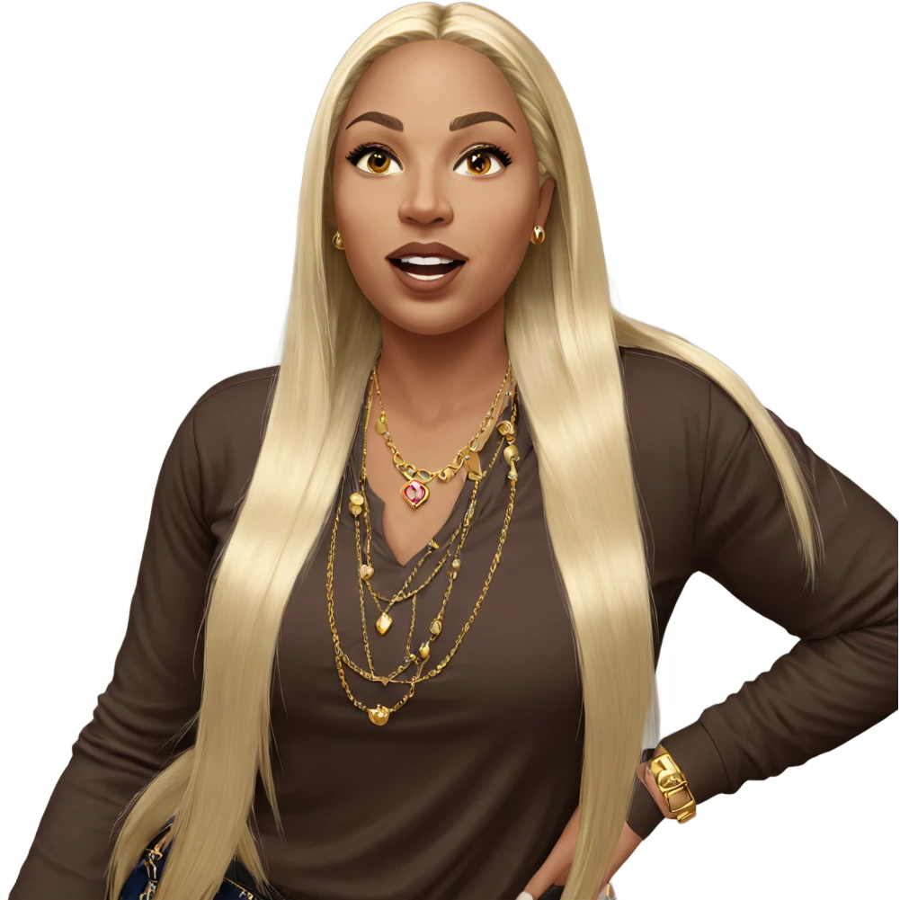 blonde girl with jewelry emoji