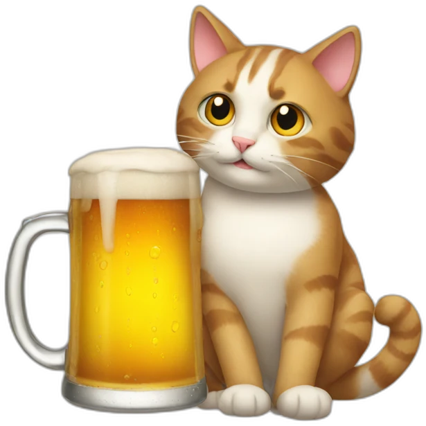 Cat with a beer emoji