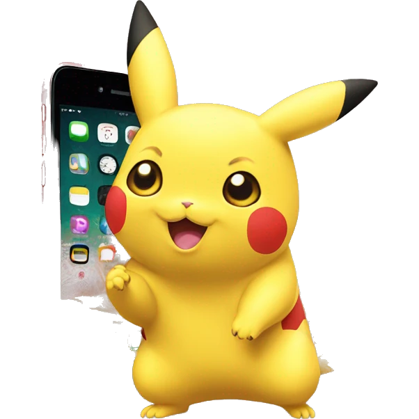 Pikatchu avec un iPhone  emoji