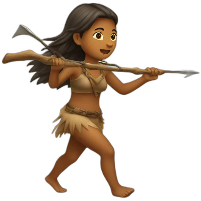 prehistoric girl hunting emoji