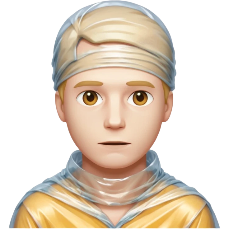 male body wrapped in plastic wrap emoji