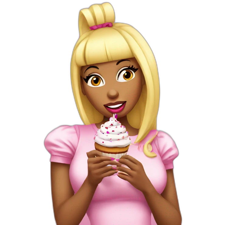 Nicki Minaj eating a cupcake  emoji