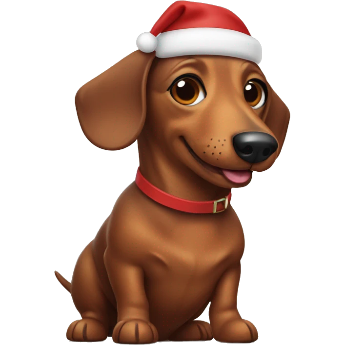 Sausage Dog smiling christmas emoji
