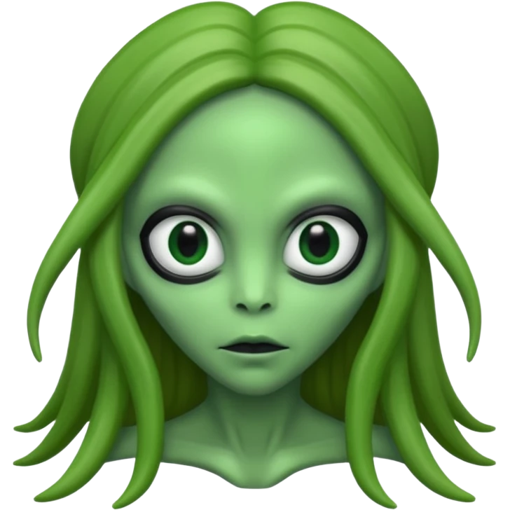 Alien with longer hair ' emoji