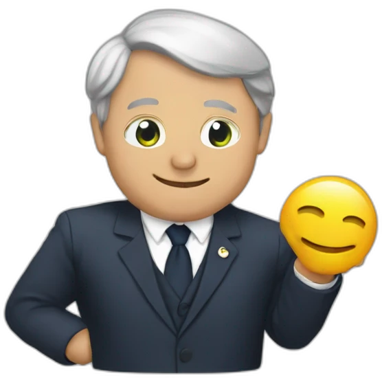 Chat dans bras de macron emoji