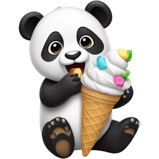 Panda eating ice cream emoji
