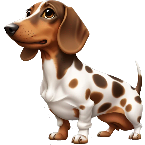 dachshund with brown spots on its face emoji