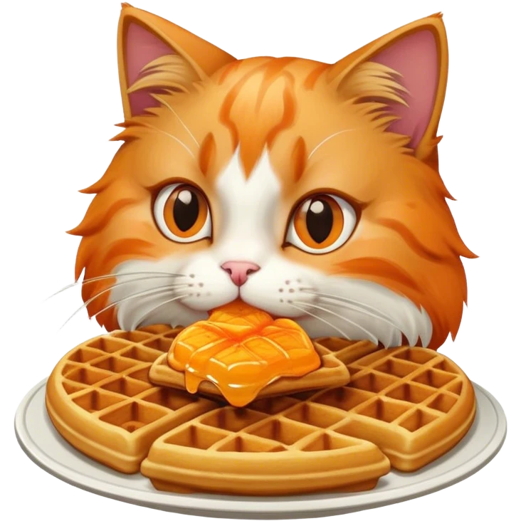 Cat eating a waffle emoji