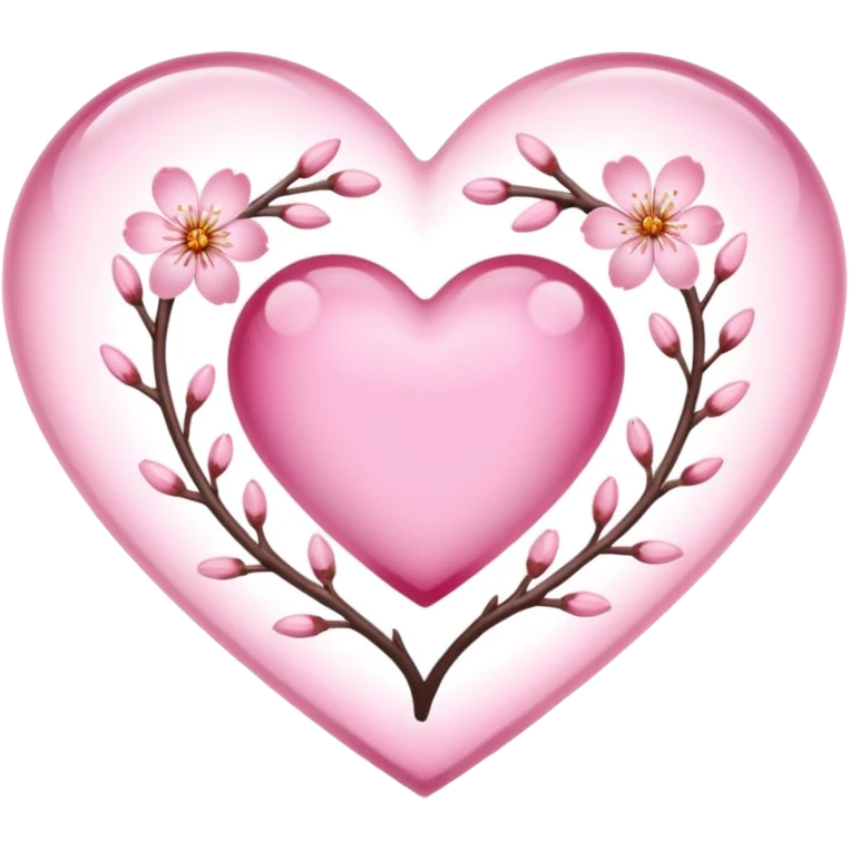 sakura heart with a transparent center emoji