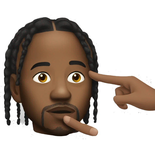 Kendrick Lamar with fingers on lips emoji