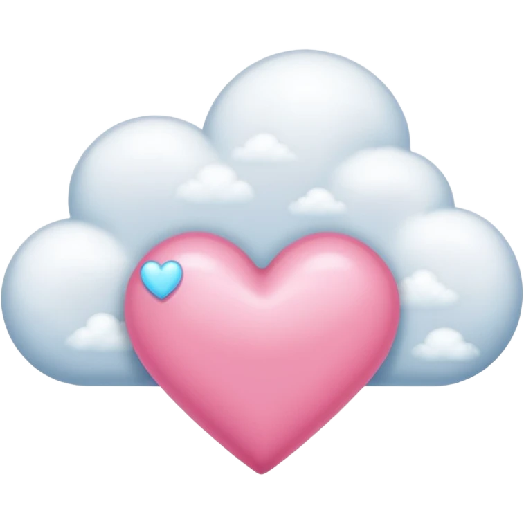 Nube y adentro de ella un corazón rosa  emoji